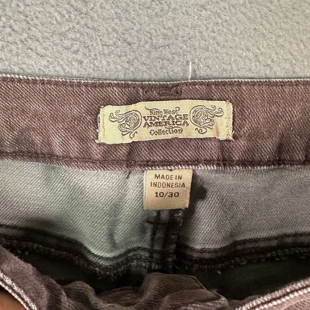 Nine West Vintage America Jeans Womens 10 Mauve Skinny Stretch Denim Mid Rise - Picture 8 of 10
